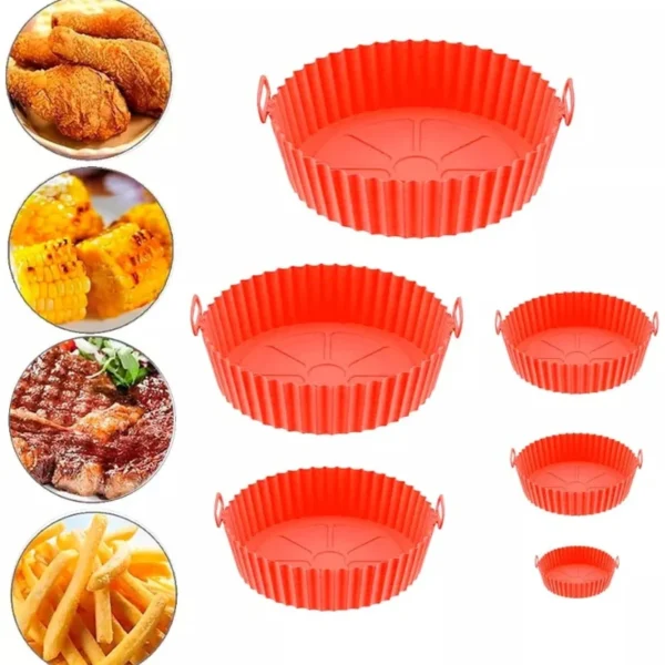 Kit 6 Formas Air Fryer Tamanhos Variados Silicone GadioWay