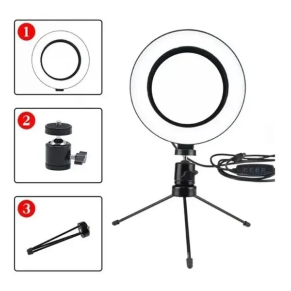 Ring Light Led Mesa Iluminador Pequena 6 Polegada GadioWay