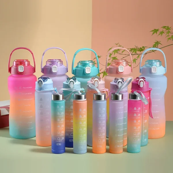 Kit 3 Garrafas De Água Squeeze Academia 2000ml 900ml E 300ml GadioWay