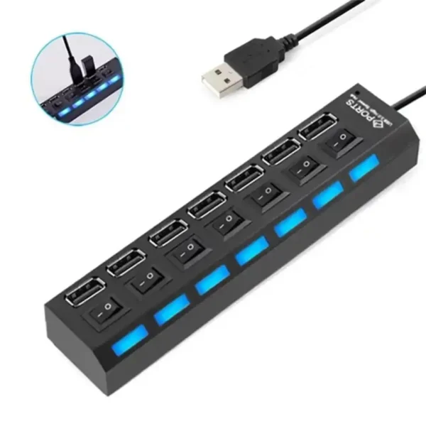 Porta Hub Usb 2.0 7 Portas GadioWay