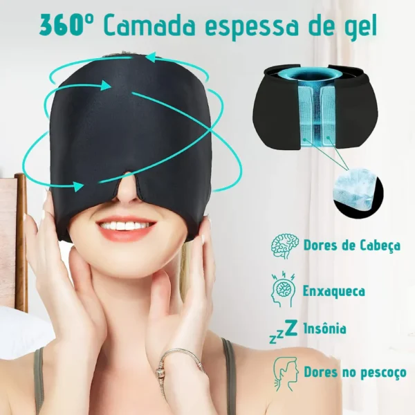 Touca Terapêutica GadioWay para Dor de Cabeça, Enxaqueca e Muito Mais