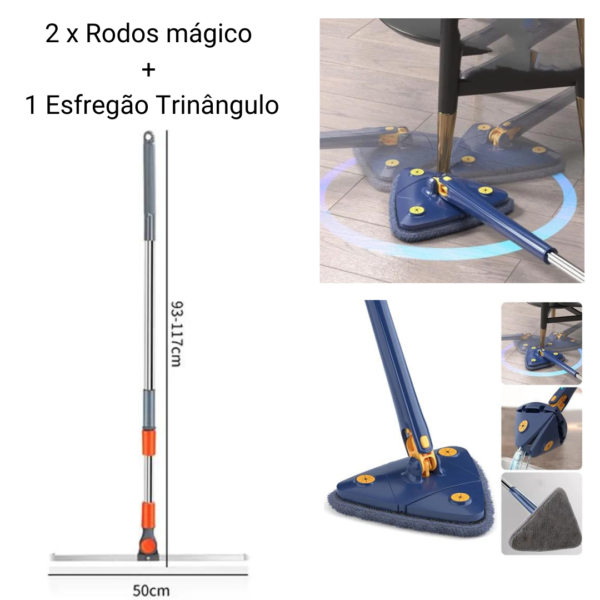 2 Rodos Mágico GadioWay + 1 Esfregão Triangulo